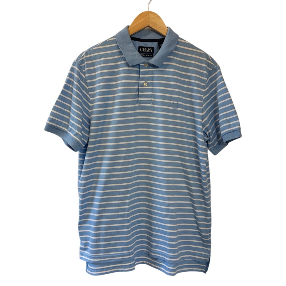 Chaps Cotton Blend Polo Striped Shirt